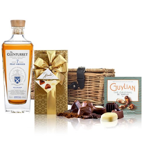 The Glenturret 7 Year Old Peat Smoked Single Malt Whisky 70cl And Chocolates Hamper